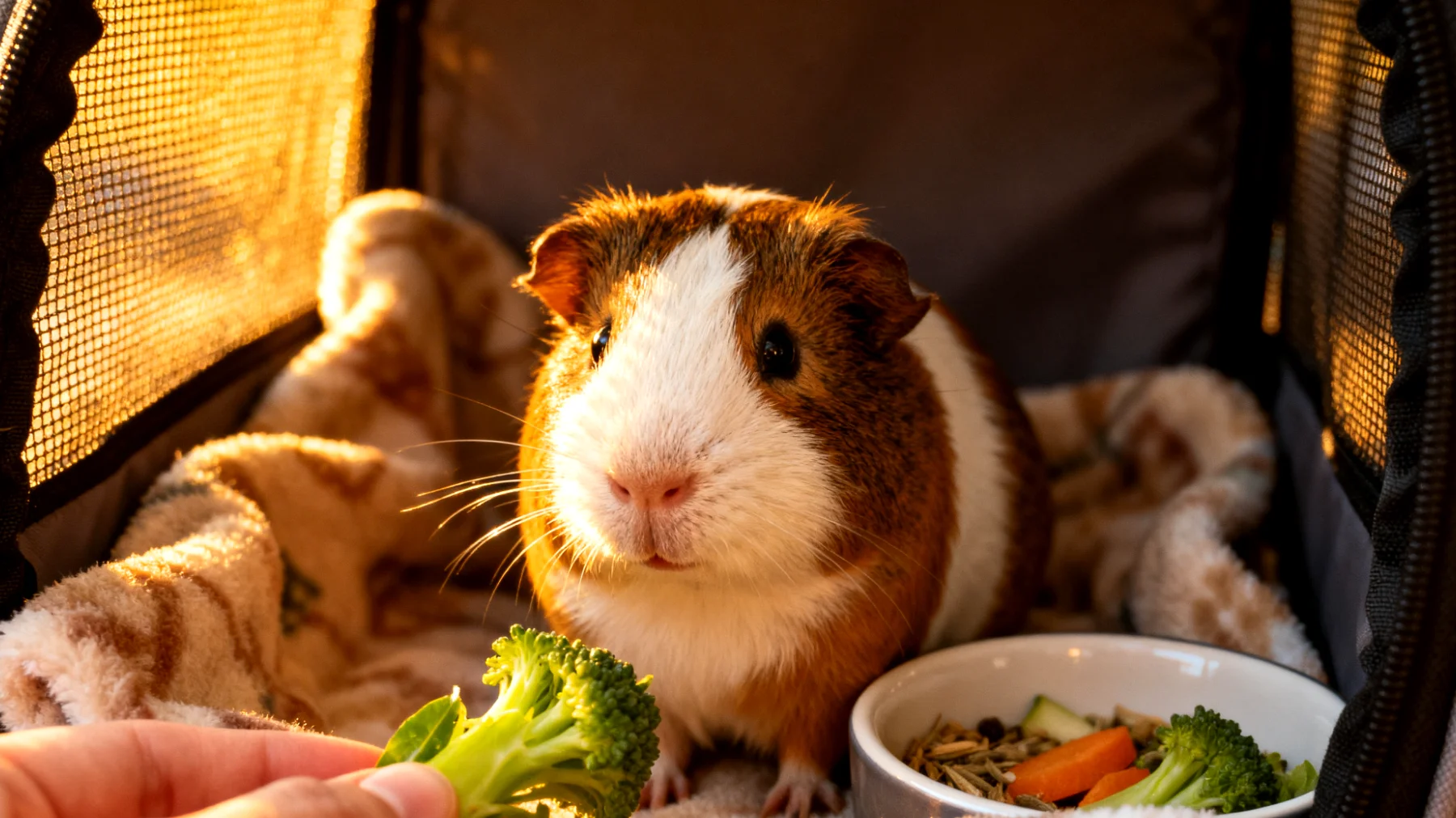 Meerschweinchen benötigen während einer Reise eine stabile tägliche Routine mit regelmäßigen Fütterungszeiten, konstanter Umgebungstemperatur und vertrauten Ritualen, um Stress zu minimieren und ihr Wohlbefinden aufrechtzuerhalten"